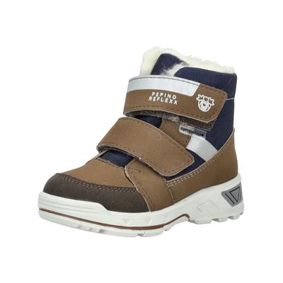Snowboots PEPINO "Pepino Stiefel Lederimitat", Kinder, Gr. 26, Lammwolle, braun (braun, blau), Lederimitat, Schuhe Snowboots