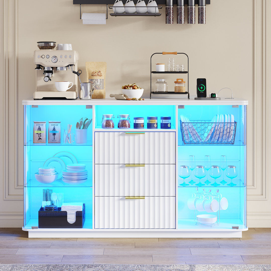 Metro 135cm Sideboard White 85cm H X 135cm W X 35cm D