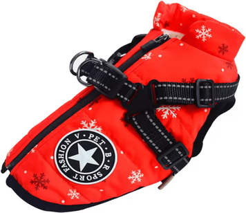 Uplift Curations Waterproof Large Dog Jacket With Harness Winter Padded Big Dog Coat For Outdoor Adventures snowflake 4xl