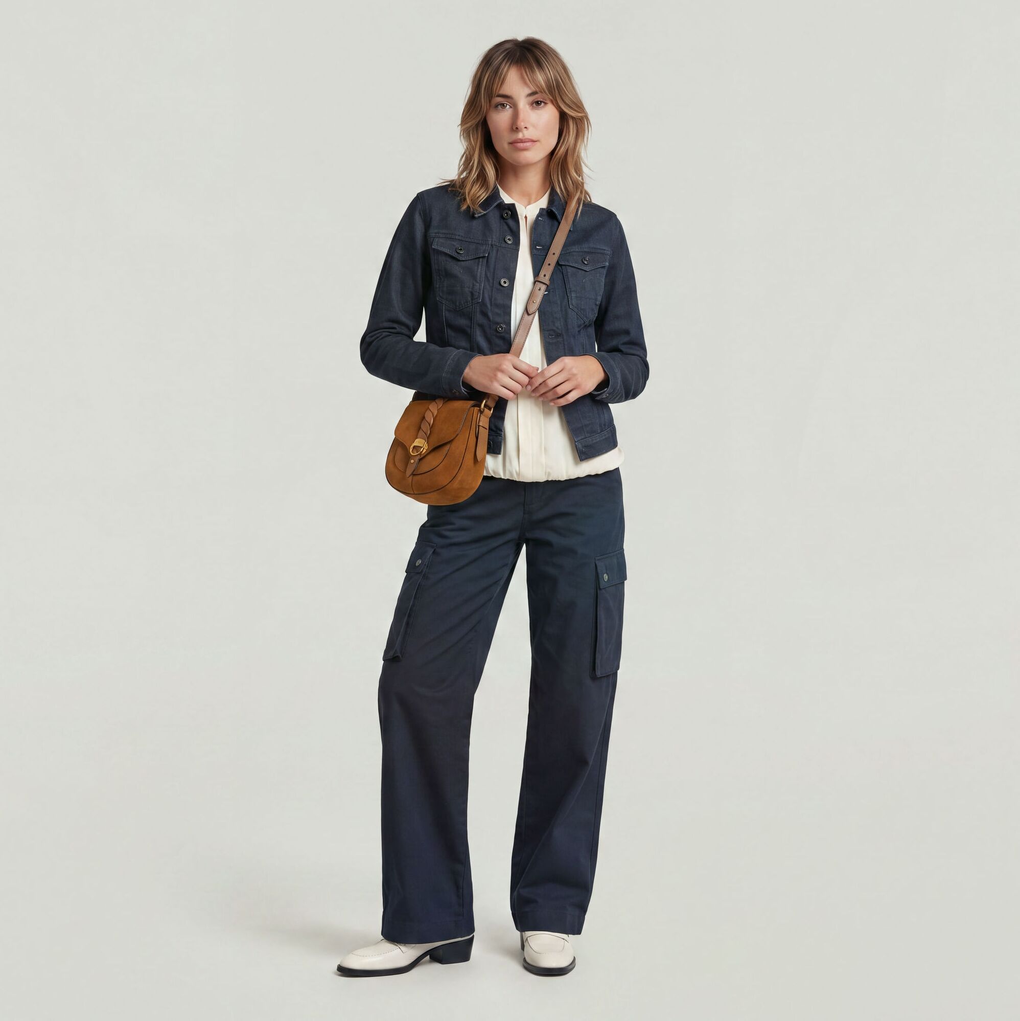 Cargohose G-STAR "High Waist Cargohose", Damen, Gr. 27, blau (salute), Obermaterial: 100% Baumwolle, Hosen Cargohose