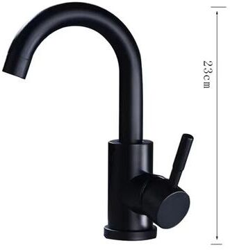 Inspired Finds 304 Stainless Steel Bathroom Basin Faucet 360 Rotating Hot And Cold Mixer Tap With Single Handle blacka