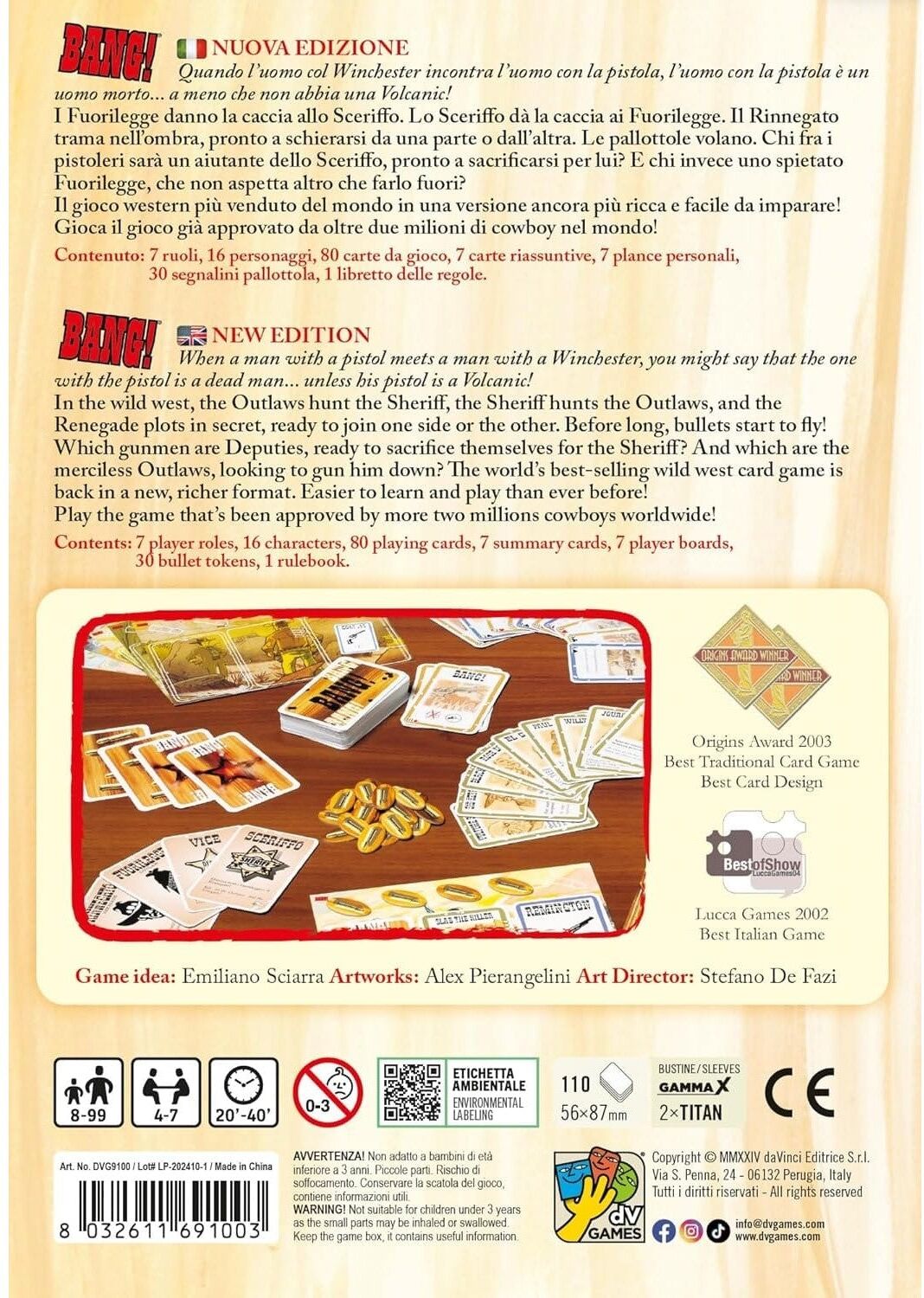 BANG! (4th Edition) - Fast-Paced Spaghetti-Western Card Game for 2-7 Players, Ages 10+, by daVinci Editrice