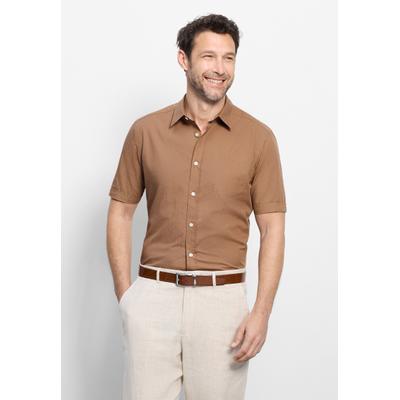 Kurzarmhemd OLYMP "OLYMP Casual, Regular Fit, Kent", Herren, Gr. L, Normaler Arm, braun, 100% Baumwolle, Hemden