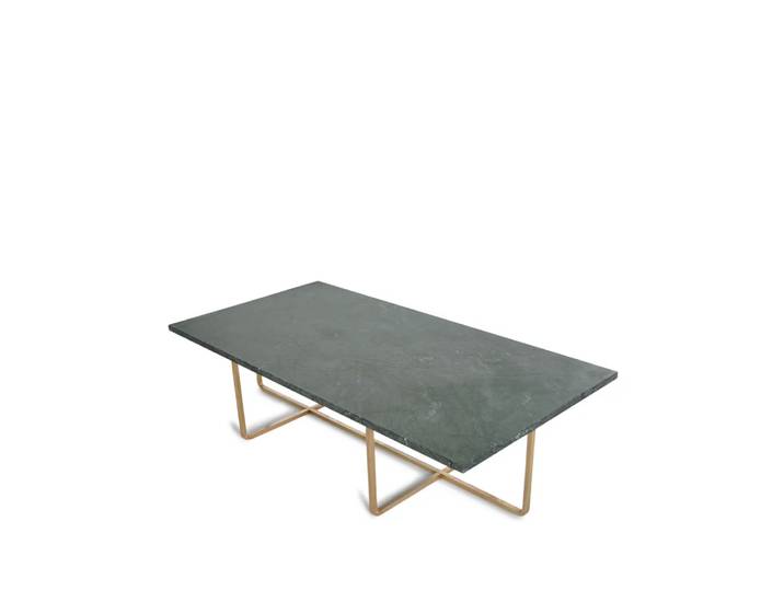 OX Denmarq Ninety Couchtisch rechteckig Marmor indio, Messinggestell