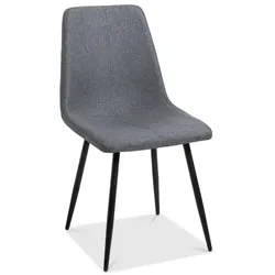 4er-Set BOOOM Stuhl Nantes Stoff Grau Dunkelgrau