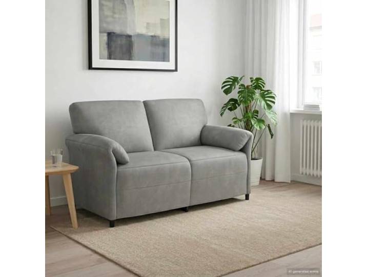 KGHERMDF 2-Sitzer Sofa Hellgrau 158x83x95 cm Samt mit Metallrahmen Samtbezug, Metallrahmen, Schaumpolster, Armlehnen, trockenes Tuch reinigen, Wohnzimmer