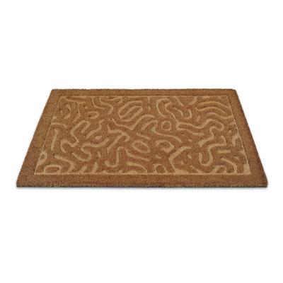 Fußmatte WECON HOME "Desert Doodle", beige (natur), B:60cm H:14mm L:90cm, Kokos, Teppiche, Fußmatte, Kokos, pflegeleicht, rutschfest, abstraktes Design, Schmutzfangmatte