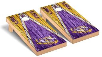 Skip's Garage Louisiana State LSU Tigers Triangle Cornhole Board Set