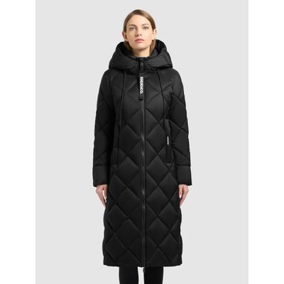 Steppmantel KHUJO "CILIA2 MATT", Damen, Gr. XXL, schwarz, Web, Obermaterial: 100% Nylon. Futter: 100% Nylon. Wattierung: 100% Polyester, unifarben, kniebedeckend, Rippbündchen, Mäntel Steppmantel, elastische Bündchen am Ärmelfutter
