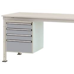 Manuflex ZB4814.9006 Gehäuse-Unterbau Stationär, Nutzhöhe 500 mm mit 4 Schubfächer. Für Tischtiefe 1200 mm