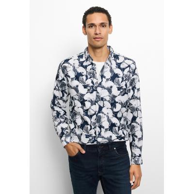 Langarmhemd OLYMP "OLYMP Casual, Regular Fit, Kent", Herren, Gr. XL, Normaler Arm, marine, 100% Baumwolle, Hemden