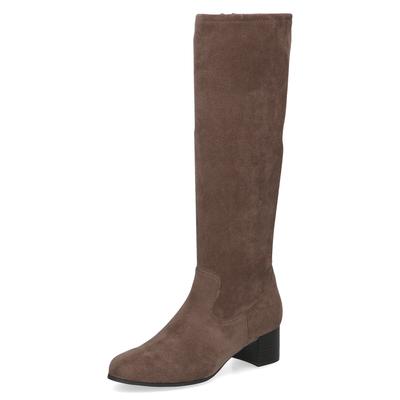 Stiefel CAPRICE, Damen, Gr. 41, XS-Schaft, braun, Textil, Schuhe Stiefel, Blockabsatz, Langschaftstiefel mit Stretch-XS-Schaft