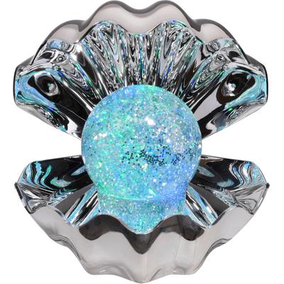 JUST LIGHT LED Tischleuchte "ARIELLE", blau (chromfarben), H: 15cm, 1 Stk., Leuchten, Glaskugel mit wunderschönem Glitzereffekt, LED Tischleuchte