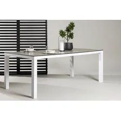 Gartentisch Llama ca. 205x100x75 cm Grau/Weiß