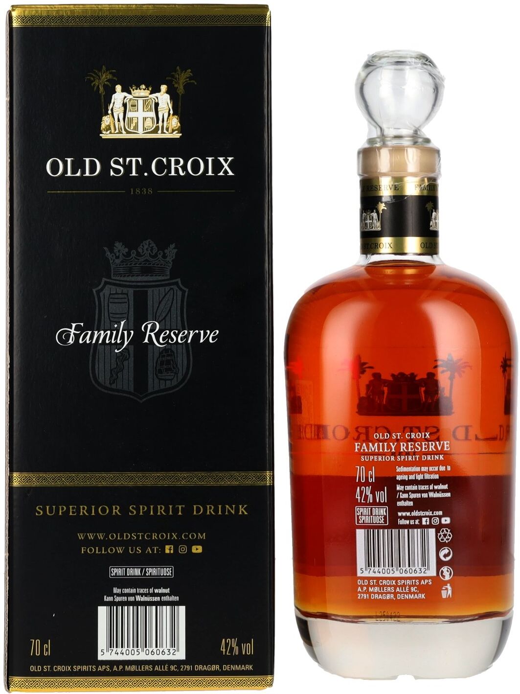 Old St. Croix A.H. Riise FAMILY RESERVE Superior Spirit Drink 42% Vol. 0,7l in Geschenkbox