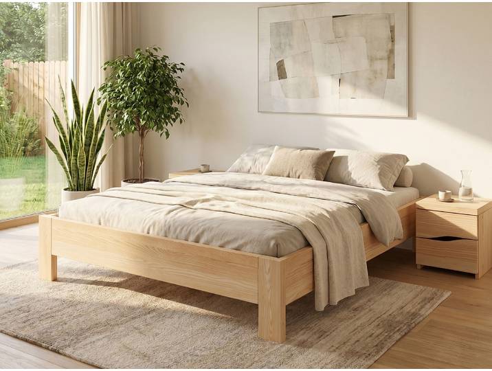 Eschenbett „Frida“ 90 x 190 cm Massivholz Esche