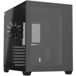 Fortron FSP/ CMT380A/Midi Tower/Transpar./??ern?? (ATX, mATX, Mini-ITX), PC Gehäuse, Schwarz