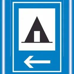 HB-Druck Zeltplatz links Schild A4 Rückseite selbstklebend