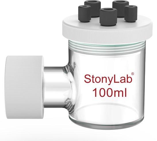 Geschlossene, einzelne Elektrolysezelle mit Quarzfenster, kompatibel mit Elektroden für präzise Laborversuche, 100 ml
