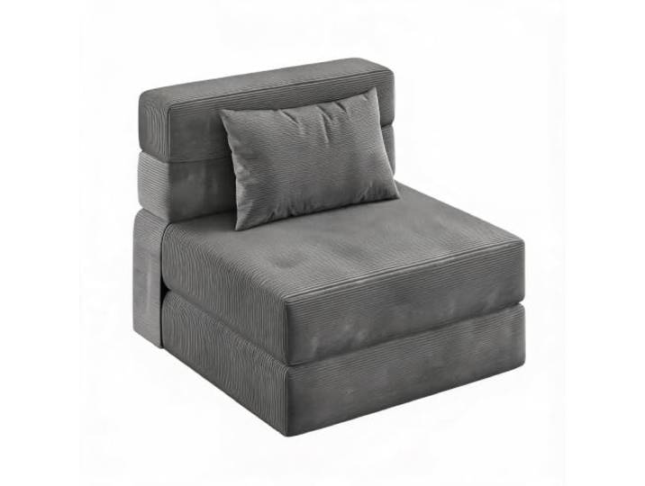 Klappbares Schlafsofa, 1-Sitzer, dunkelgrau, Matratze mit 4 Klappen aus Hochdichter Komfortschaum, Bezug abnehmbar und maschinenwaschbar, keine Montage, für Wohnzimmer und Gästezimmer