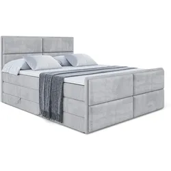BOXSPRINGBETT AURA-Z KING - 160 x 200 - H3/H4 - Hellgrau