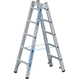 Zarges Stehleiter Coni B, 40275, beidseitig begehbar, aus Aluminium, bis 150kg, mit 2 x 5 Sprossen