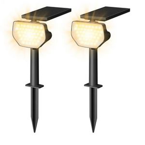 Lepro Gartenstrahler wasserdicht, mit 1W LED, Solar, mit Erdspieß, Dämmerungssensor, 2 Stück