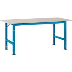 Manuflex AS0031.5012 Packtisch PACKPOOL Standard mit Melaminplatte, BxTxH = 2000 x 800 x 760-870 mm Licht-Blau (RAL 5012)