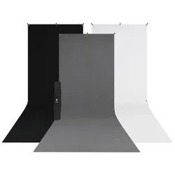 WESTCOTT X-Drop Kit Backdrop Stand mit 3 Hintergr. schwarz/grau/weiss (1.5mx3.7m)