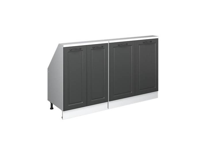 Vicco Dachschrägenschrank-Set Rion Anthrazit Landhaus 2er Set, Anthrazit, Weiß, Rechteckig, 140x83.8x46 cm, Kleinmöbel, Kommoden, Kommoden