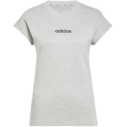 adidas Essentials Linear Cotton T-Shirt Damen - mgreyh/black - 2X