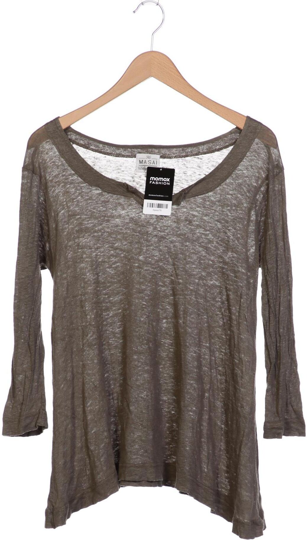 The Masai Clothing Company Damen Langarmshirt, Grün, Gr. S, Leinen - Second Hand