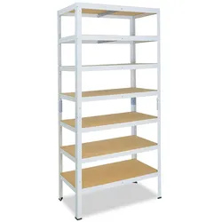 shelfplaza HOME 230x100x40 cm Schwerlastregal in weiß mit 7 Böden und 125 kg Traglast pro Boden