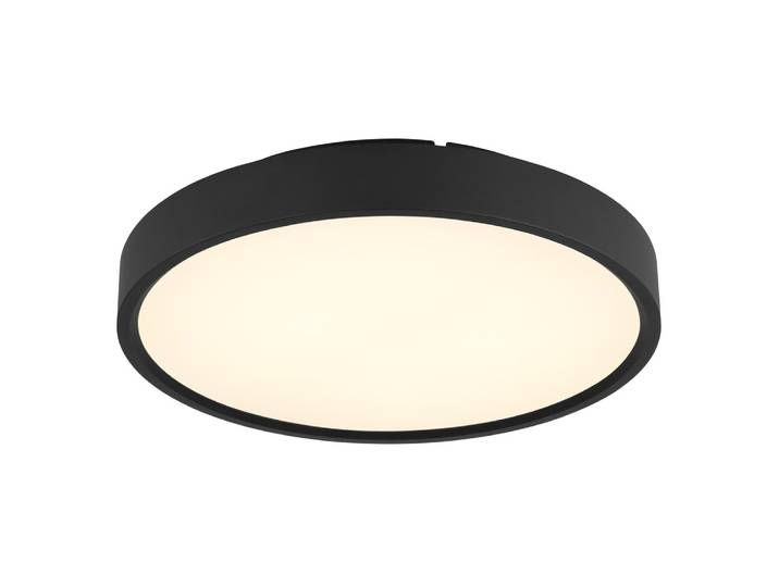 Plafonnier Led\, Lampe De Salon\, Intensité Réglable\, Métal Noir\, D 39 Cm