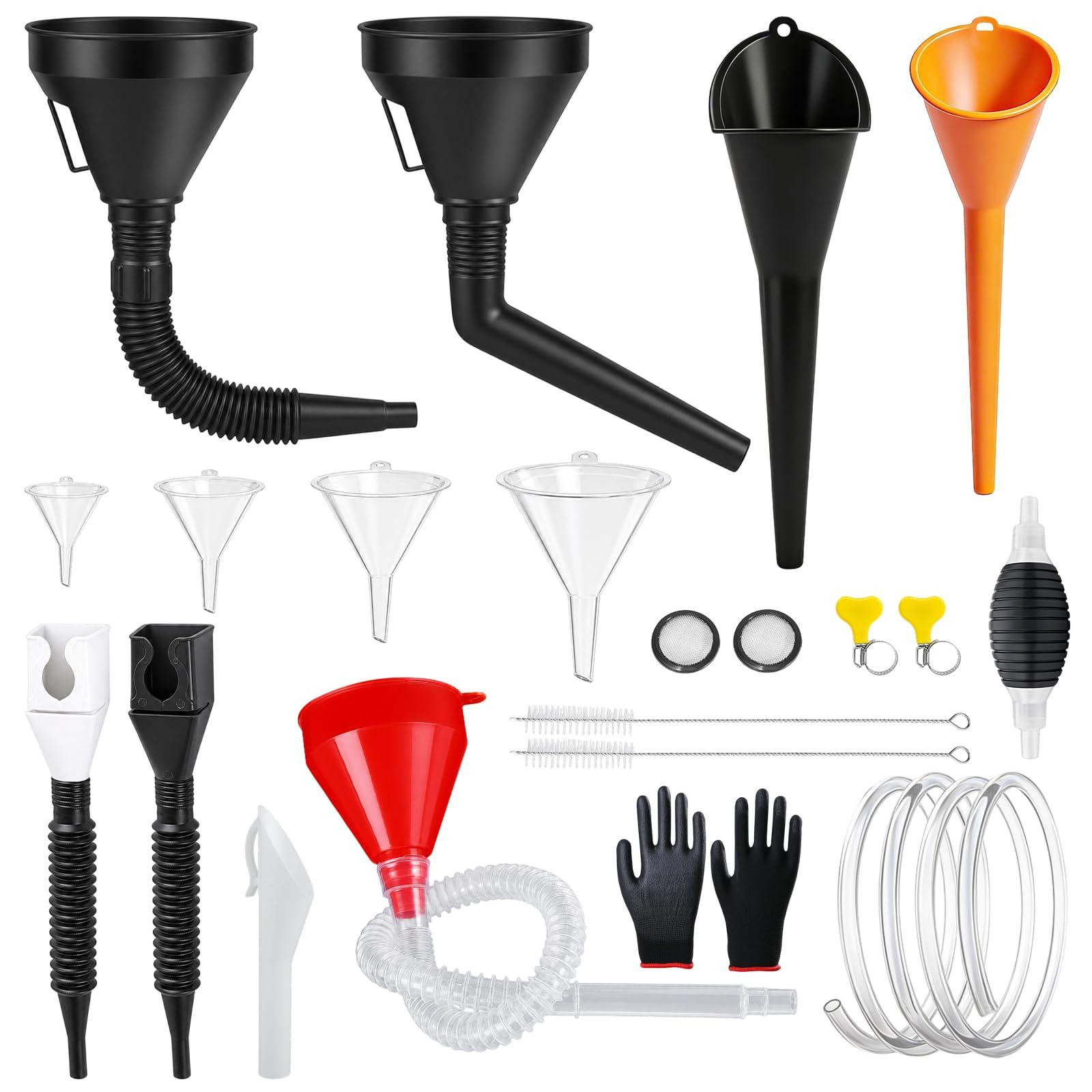 Selius Automotive Trechters Set met Handpomp, 16 Stuks