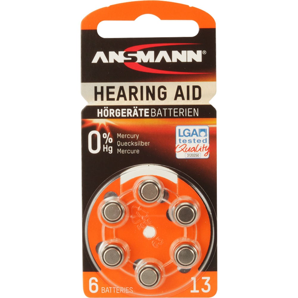 Ansmann 13 hoortoestelbatterijen Type 13 P13 ZL2 PR48, 6 stuks, Oranje