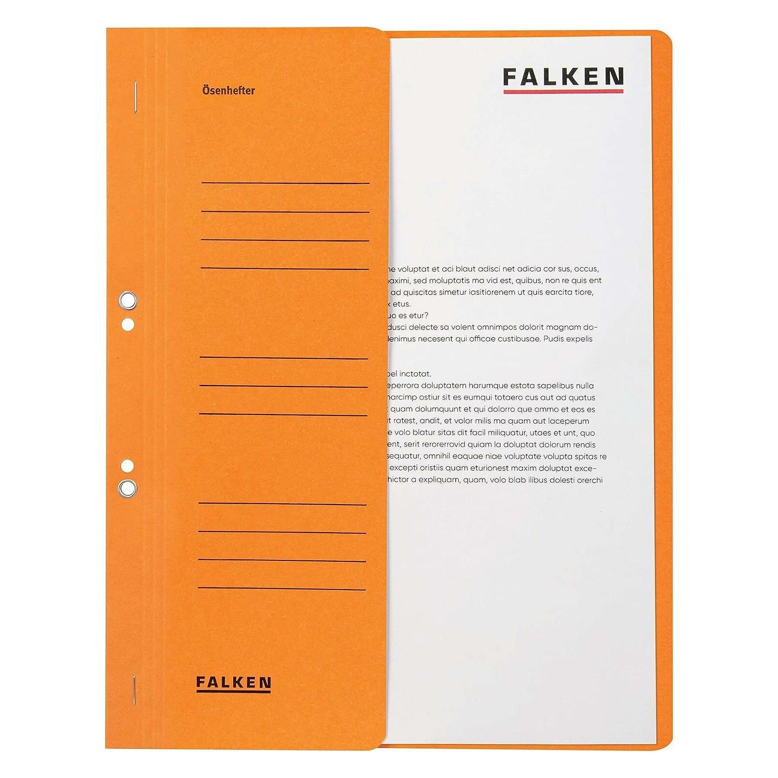 Falken 50 Ösenhefter Karton orange DIN A4 (A4, 50x) (80000516)