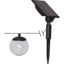 LED Solarlichterkette, Außen, Garten, solarbetrieben, Dämmerungssensor, warmweiß, 8 Kugeln, 1,7 m