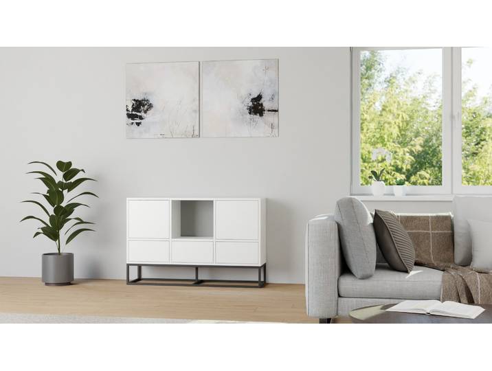Schubladenschrank MDF Beschichtet MDF Weiß matt