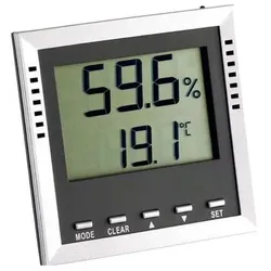 TFA Klima Guard, Thermometer + Hygrometer, Grau, Silber, Weiss