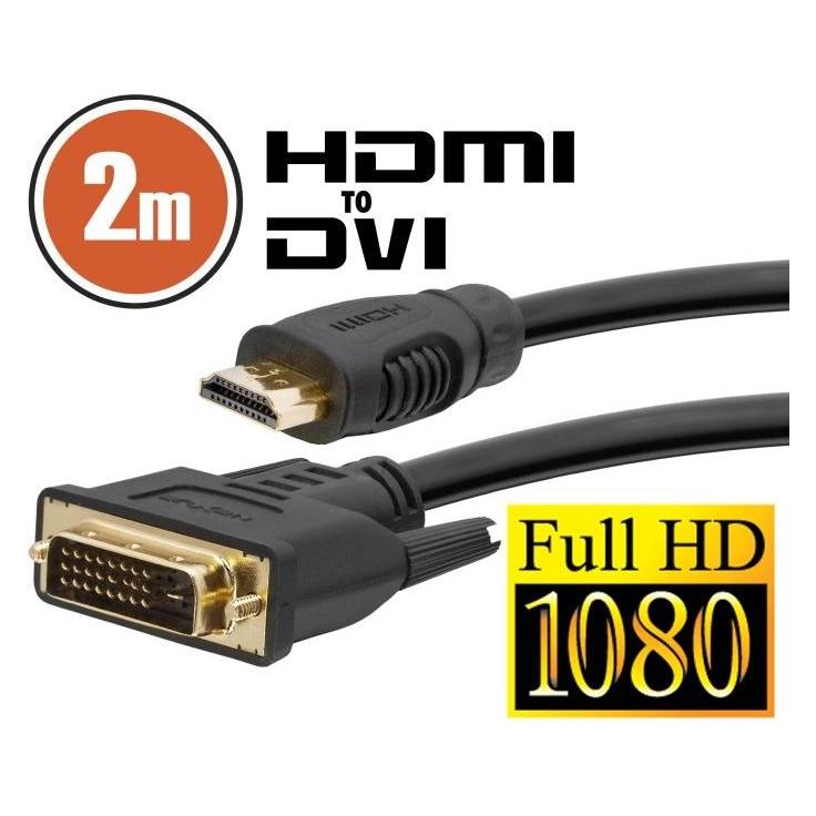 Delight DVI -D (Dual Link) - HDMI -Kabel 2M Black Gold Pack (2 m) (54828390)