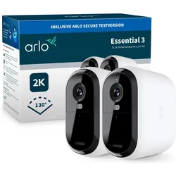 Arlo Essential 3 XL 2er Set (2560 x 1440 Pixels), Netzwerkkamera, Weiss