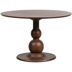 Esstisch Blanco aus Mangoholz, rundes Design mit Mittelfuß, modern, braun, Ø 120 cm