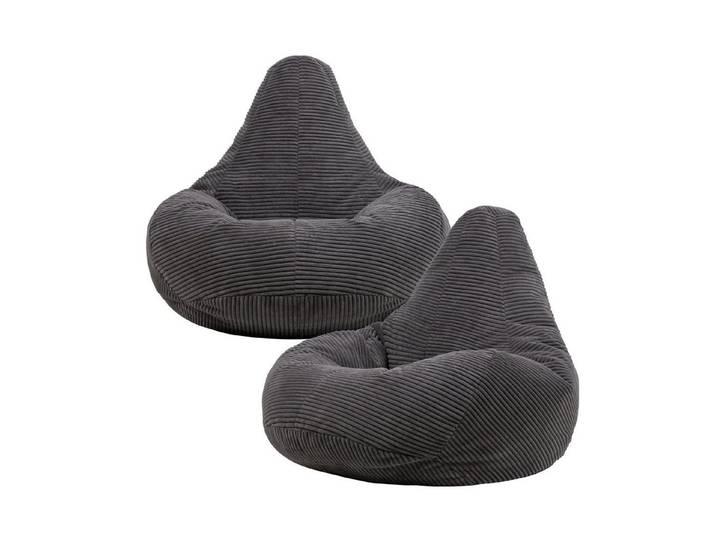icon Sitzsack 2er Set Sessel mit Rückenlehne aus Cord „Dalton“, Sitzsack XXL, Gaming Sitzsack, Made in Germany, Erwachsene & Kinder