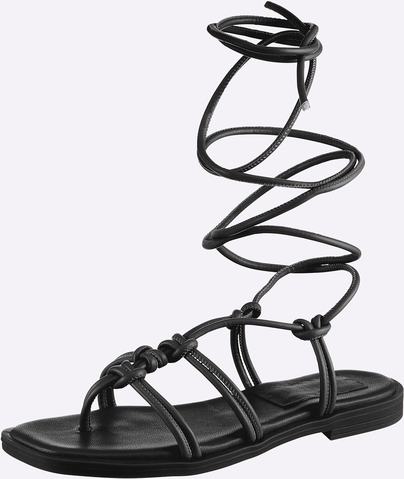 Sandale HEINE, Damen, Gr. 39, schwarz, Synthetik, Schuhe Sandale