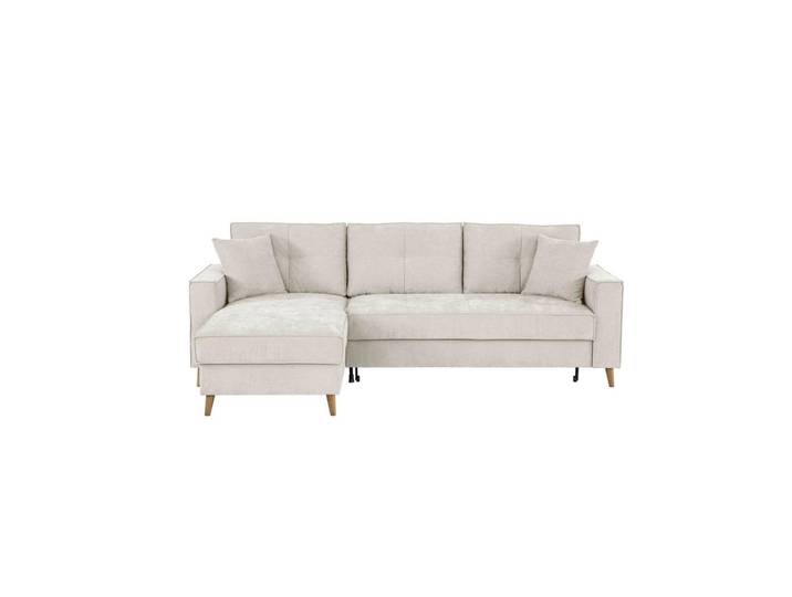 Mid.you Ecksofa, Beige, L-Form, 257x159 cm, Made in EU, Wohnzimmer, Sofas & Couches, Wohnlandschaften, Ecksofas