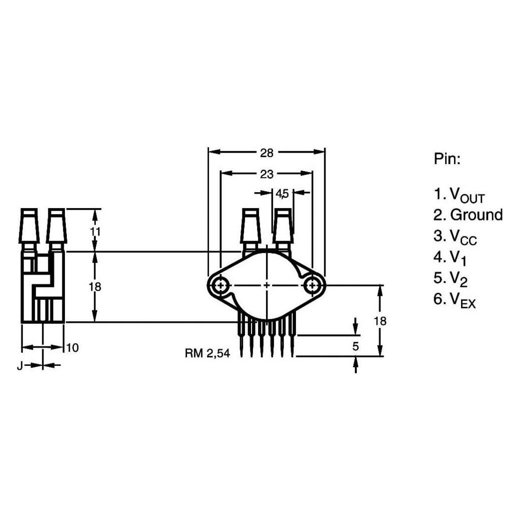 NXP Semiconductors Drucksensor 1 St. MPX5100DP 0 kPa bis 100 kPa Print (Sensor) (MPX5100 DP)