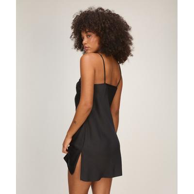Pyjama HUNKEMÖLLER "Slipdress Jada", Damen, Gr. M, schwarz, 100% Polyester, Homewear-Sets Pyjama