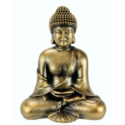 Dekofigur I.GE.A. "Buddha", gold (goldfarben), B:19cm H:24cm, Polyresin, Dekofiguren
