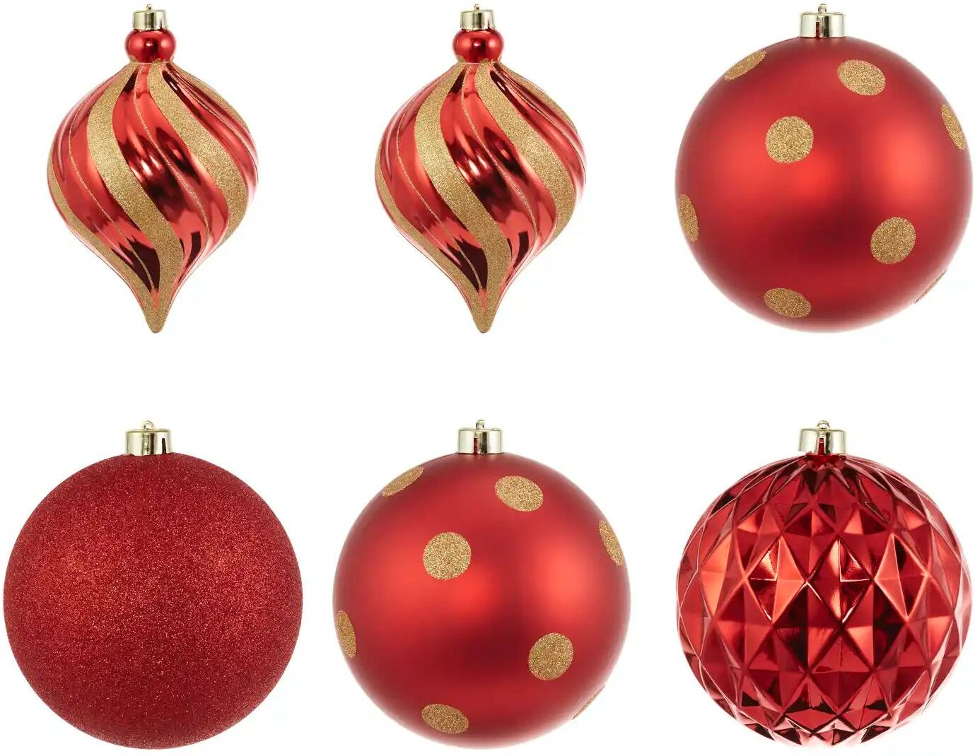 Höffner Outdoor Weihnachtskugeln  6er Set   ¦ rot ¦ Kunststoff Ø: 15